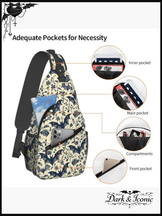 Bat Sling Backpack Hiking Daypack Crossbody Sports Lightweight Chest Bag main image 4